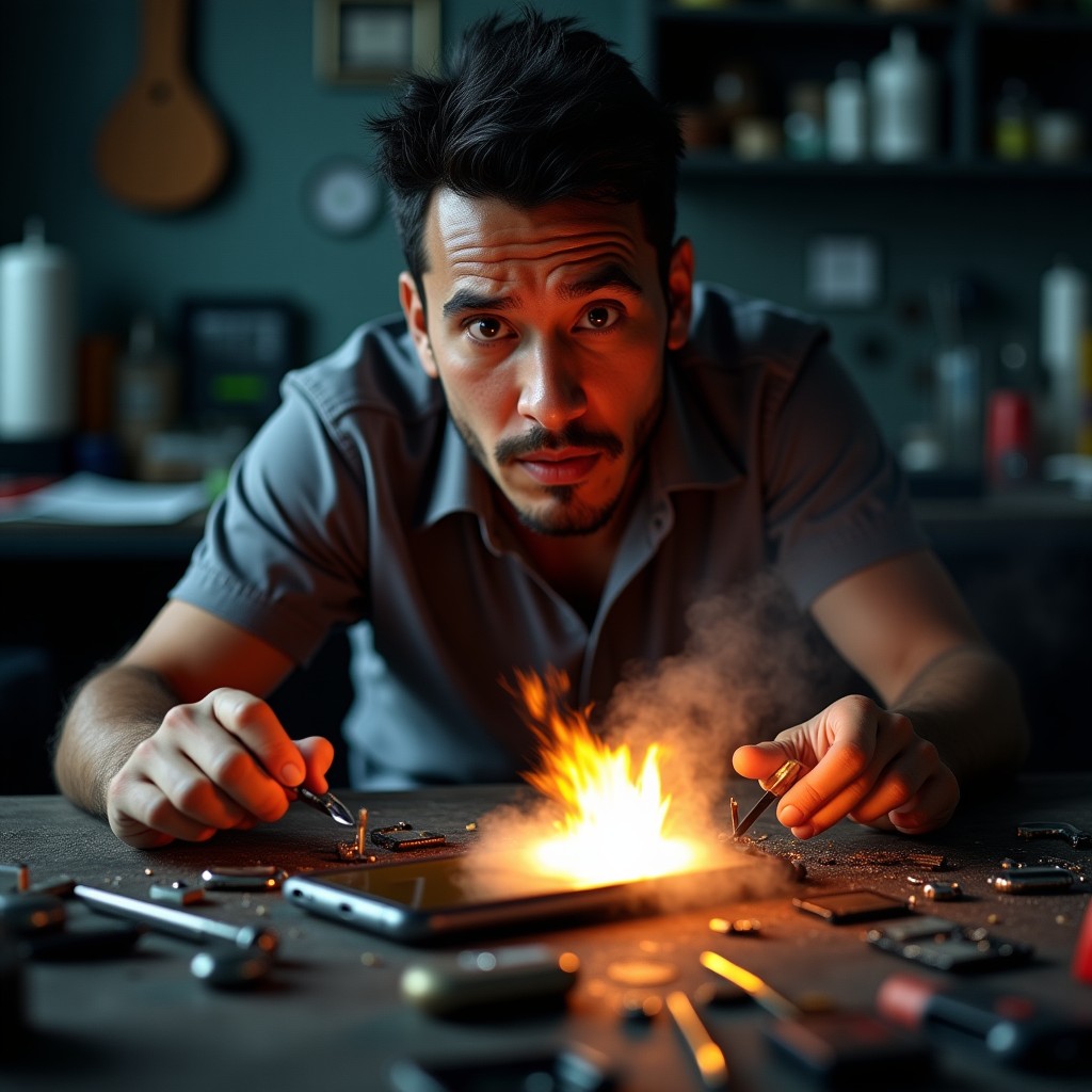 Celular com bateria inchada explode e fere técnico em Goiás