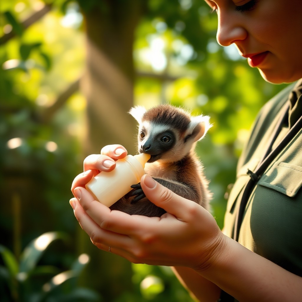 Filhote de timtim nasce no Zoológico de Chester e é criado na mamadeira